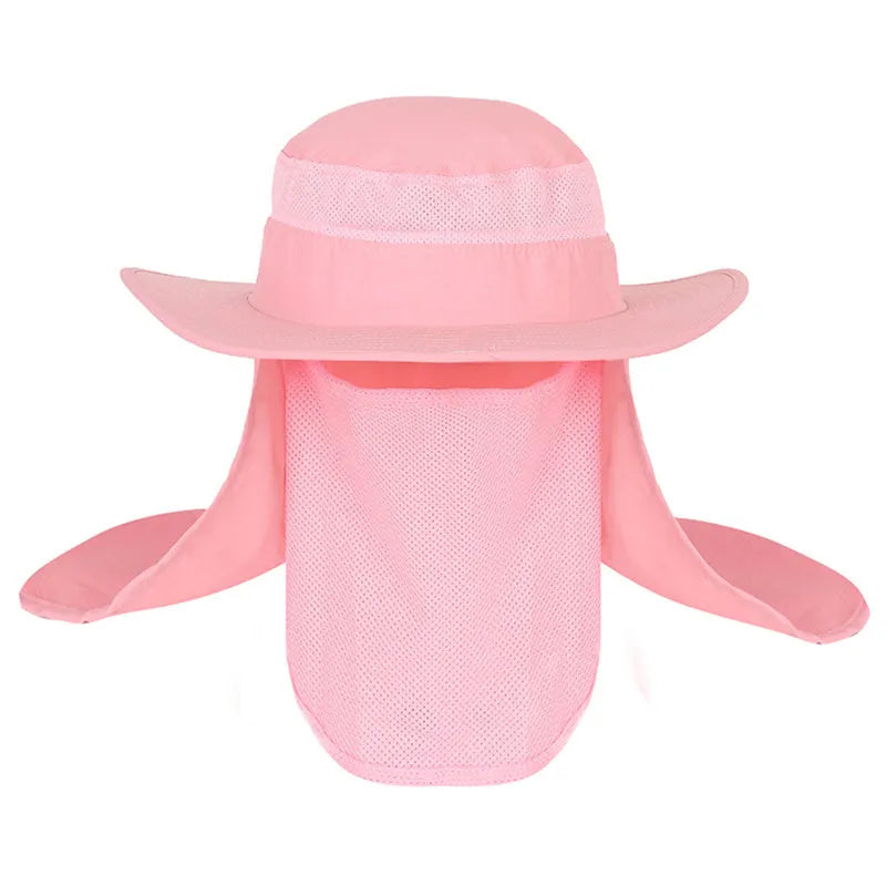 Satin fisherman's hat with 360 degree sun water and UV protection in black