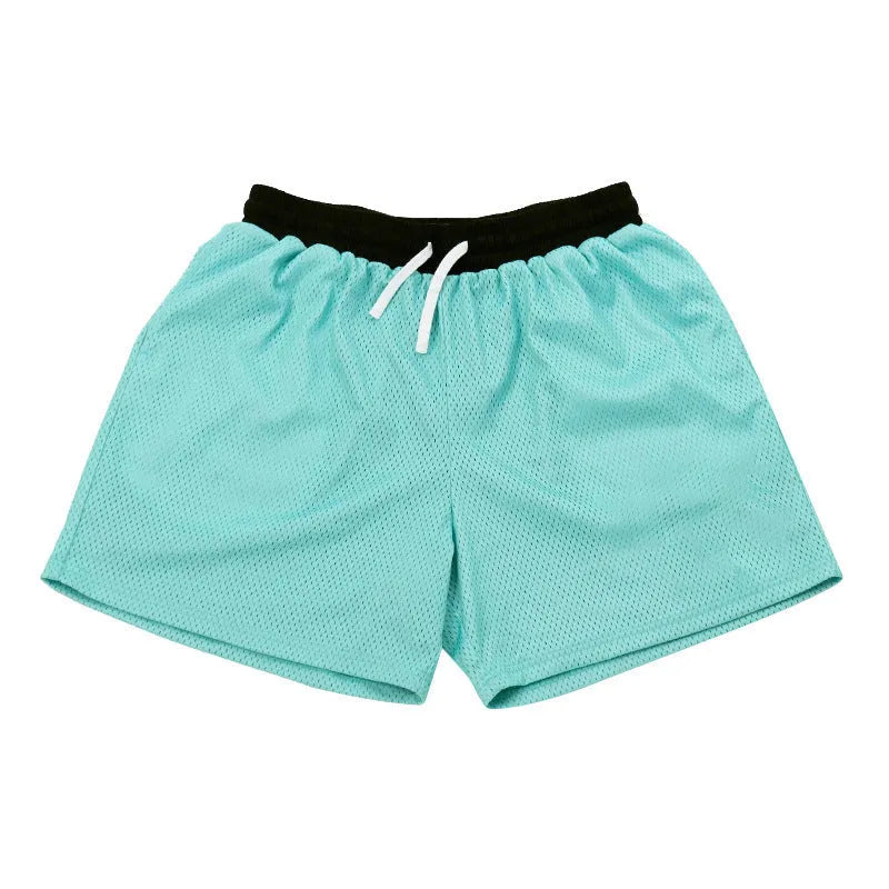 Men's mesh quick-drying shorts in chemical fibre fabric available in five colours
