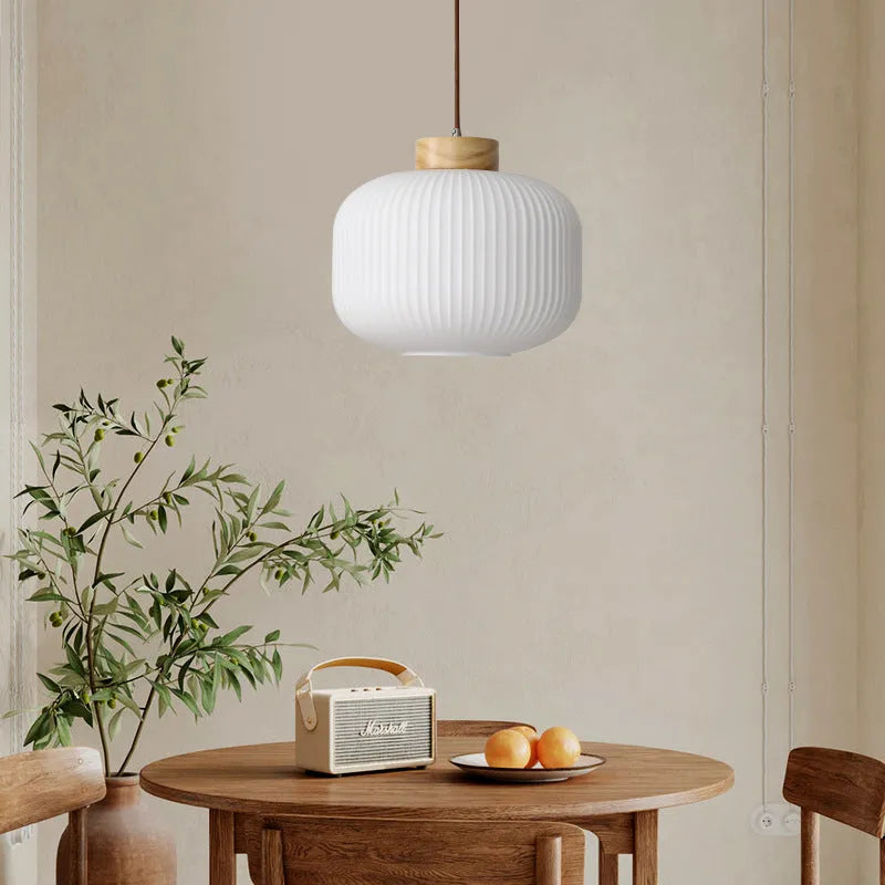 Nordic style wooden retro pendant ceiling light chandelier shown in three size options.