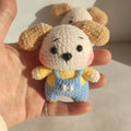 Knitted wool zodiac dog pendant with key chain in strap skirt, strap pants or pair styles