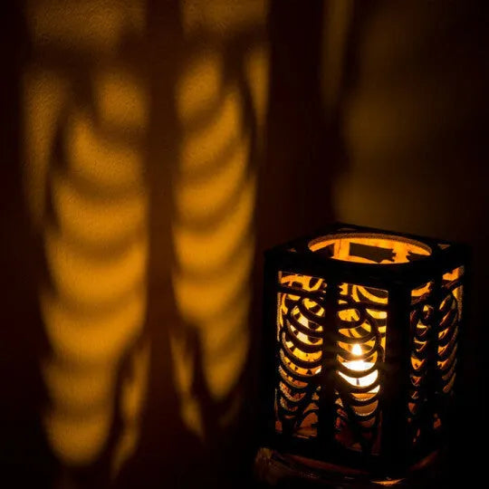 Halloween shadow lamp wooden bone rib design 18x13x13cm American style decorative light