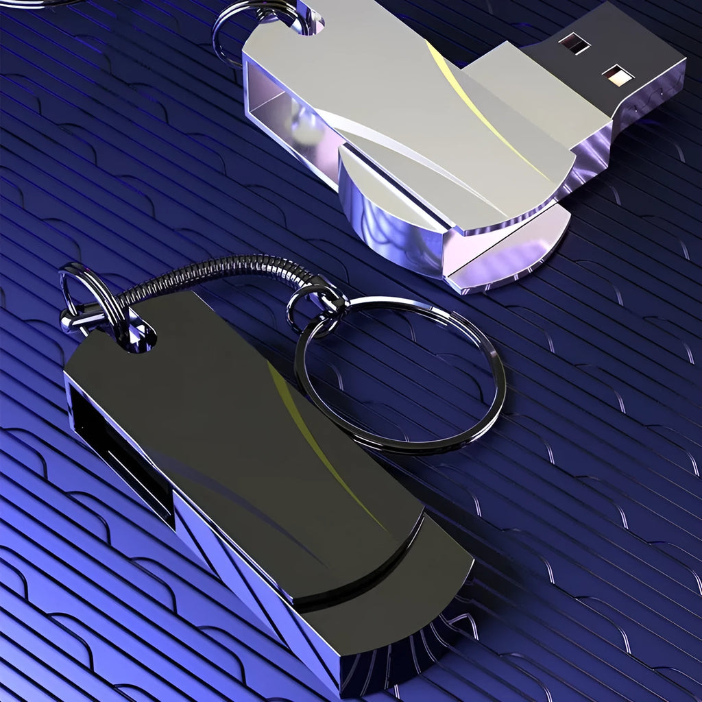 Large capacity USB metal expansion disk in silver and gray, rotating design, compact size 40x15x8mm