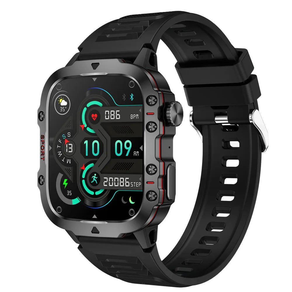 QX11 Smart Watch in black with zinc alloy case and TFT screen, shown with a silicone strap.