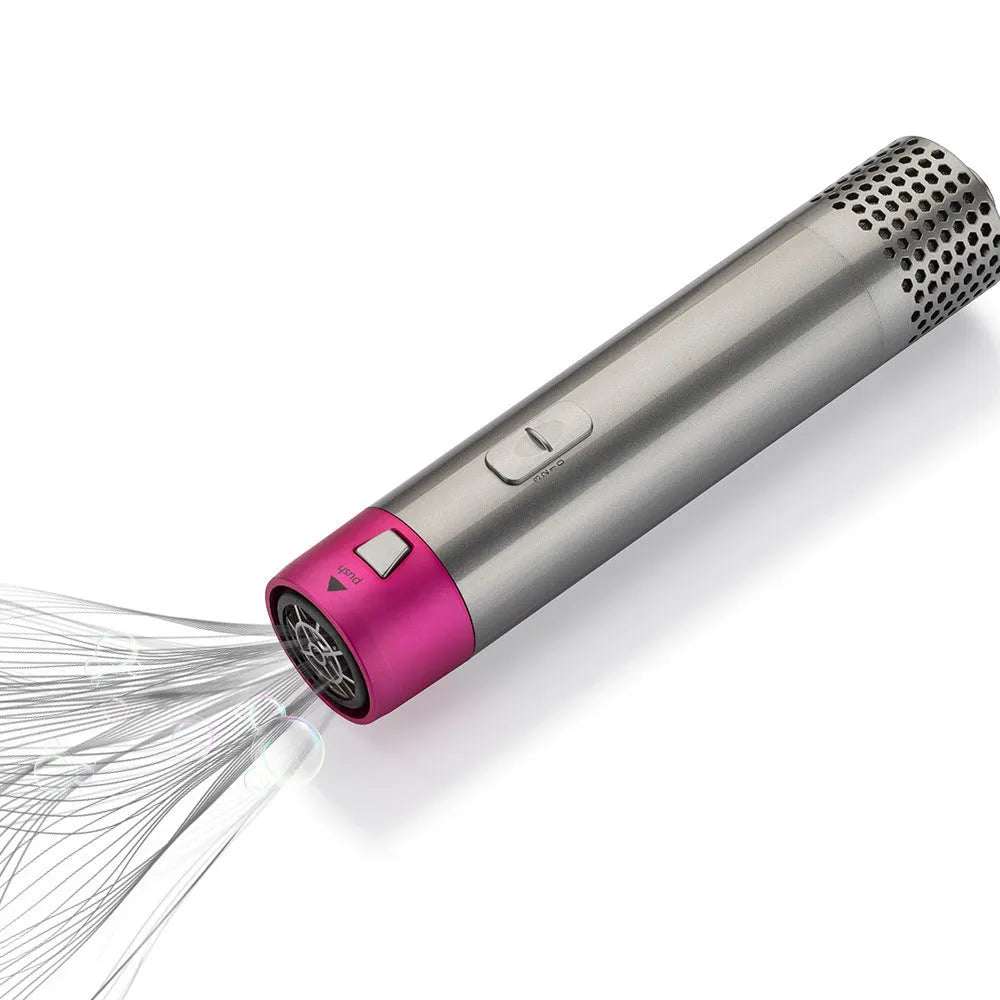 Men and women multifunctional hot air curling iron in plastic with constant temperature, pink colour, compact 32x12.5x12cm size