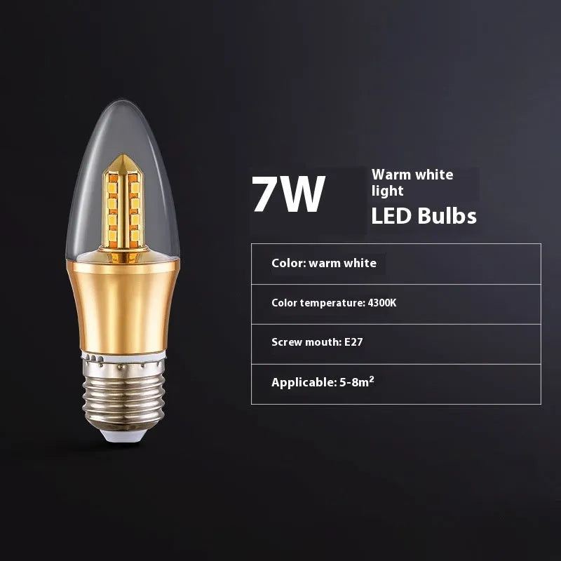 Household E14 E27 LED screw bulb with three colour options and rechargeable lithium battery