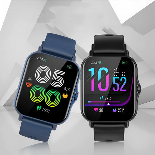 W10 Bluetooth smart watch with heart rate monitoring on wrist showing curved touch screen
