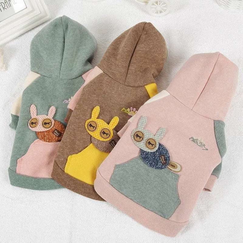 A brown cotton sweatshirt for a dog, showing a leisure-style pet garment.
