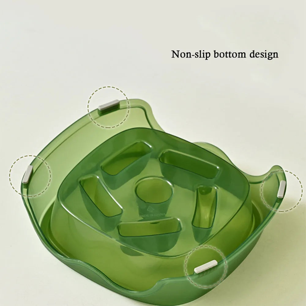 Pet dog slow feeder anti-choking bowl with maze pattern in multiple colour options
