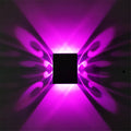 Modern aluminium butterfly-shaped LED wall lamp showing concealed and surface mount options.