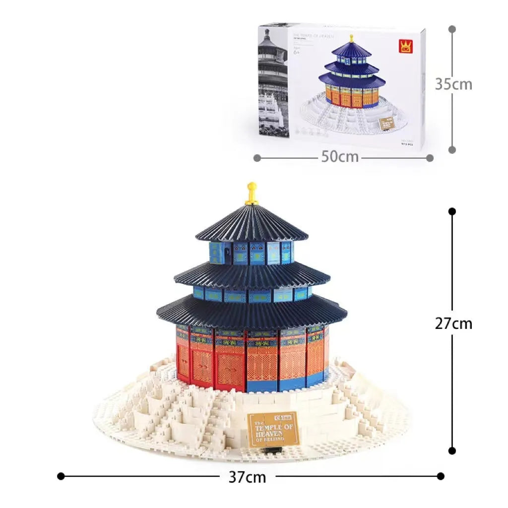 Wange building blocks set with over 800 ABS plastic pieces for landmark construction