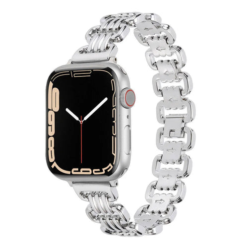 Alloy metal ladies watch bracelet replacement strap for Apple Watch in five colour options.