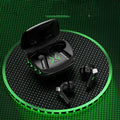 Cool black gaming Bluetooth headset, bilateral stereo earplug type with Bluetooth 5.1 and zero latency