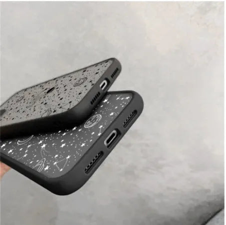 Black Eye Care Skin Sensation Shell iPhone case with anti-blue light screen protector fitted on an iPhone