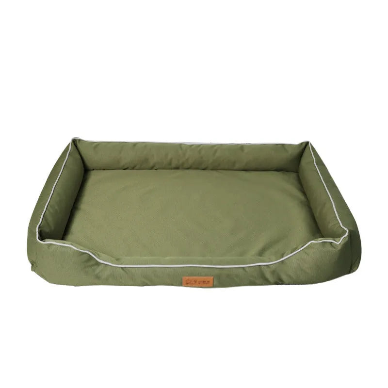 Oxford fabric dog bed in Army Green, removable washable cover for dogs