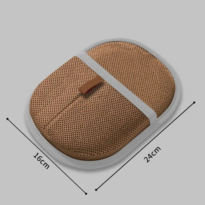 Black pet hair remover mitt with silicone bristles for dog and cat grooming