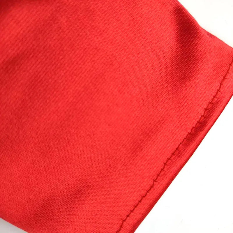 Short satin bridal wedding gloves with fingers for women in multiple colours including white and red