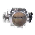 Aluminium throttle body for Honda K20A engine showing 70mm diameter and sensor connections