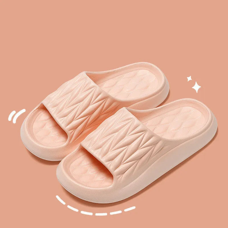 Leaf texture design EVA indoor slippers with non-slip sole in multiple colour options