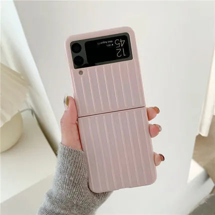 Samsung Z Flip3 ultra-thin flip phone case in solid colours showing front and back views