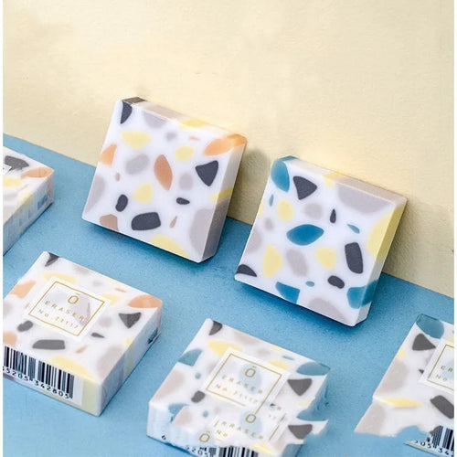 Brick-shaped white rubber eraser for student pencil correction and school supplies