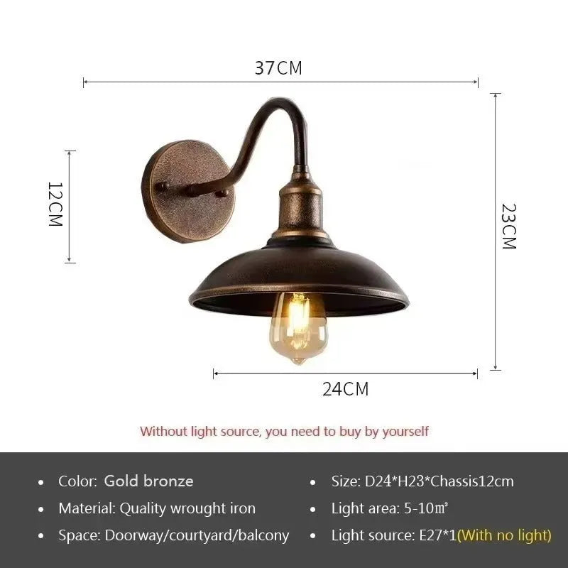 Retro villa courtyard wall lamp in copper or silver finish with bevel or right angle styling