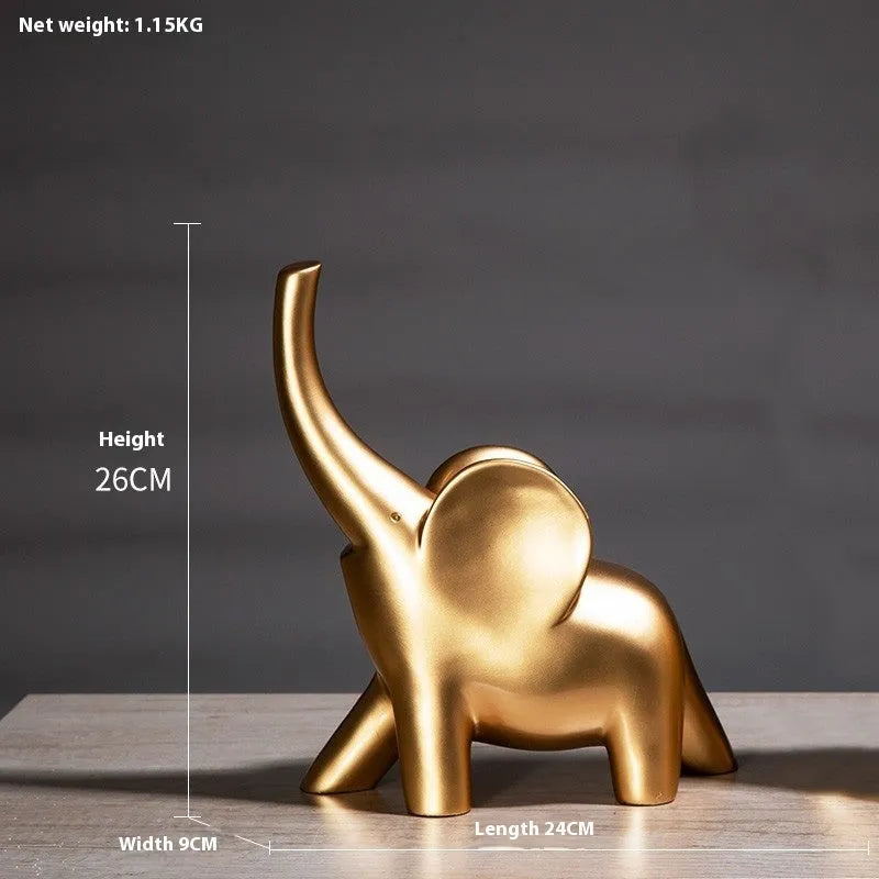 Modern minimalist resin elephant ornament in rose gold or white colour, available in large and small sizes.