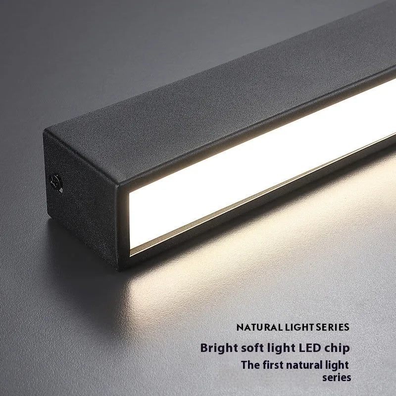 Rectangular aluminium ceiling lamp 53.6cm 20W in moon white finish for living room lighting