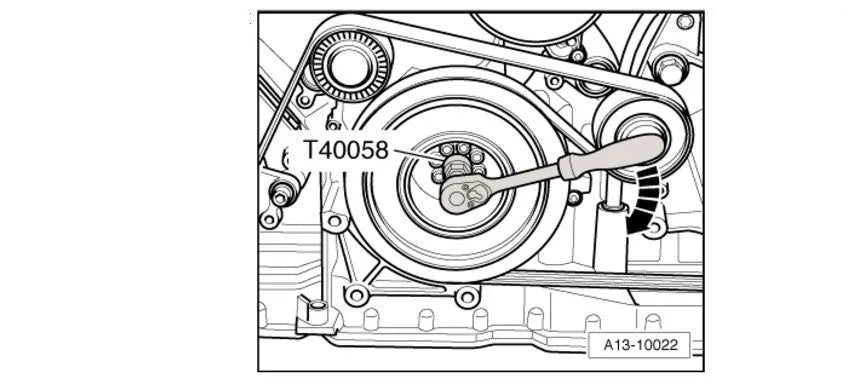 Aodi T40058 crankshaft rotating sleeve automotive timing tool with adapter.