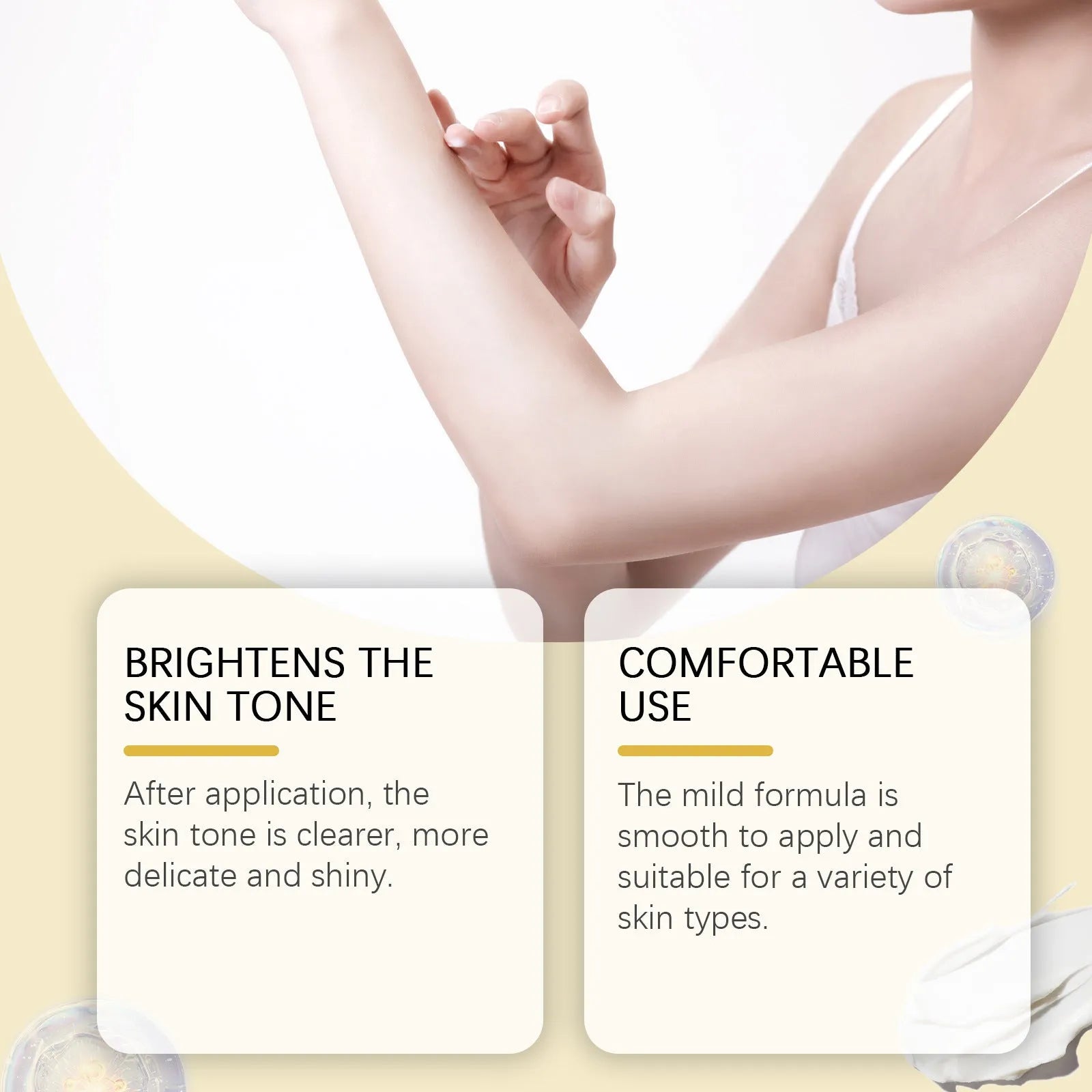 Jar of vitamin C whitening cream for skin lightening, 50g net content.