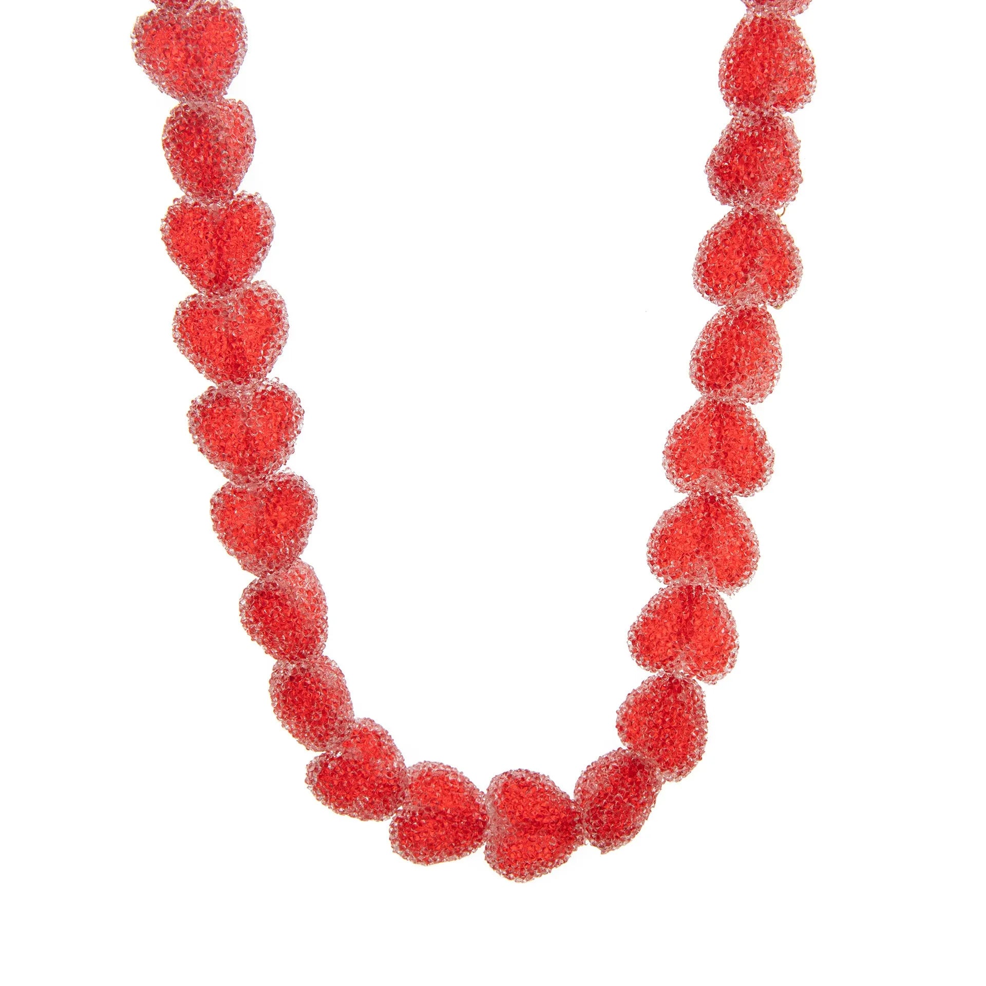 Colored loving heart resin necklace and earrings set with heart-shaped pendant and matching earrings in candy colours