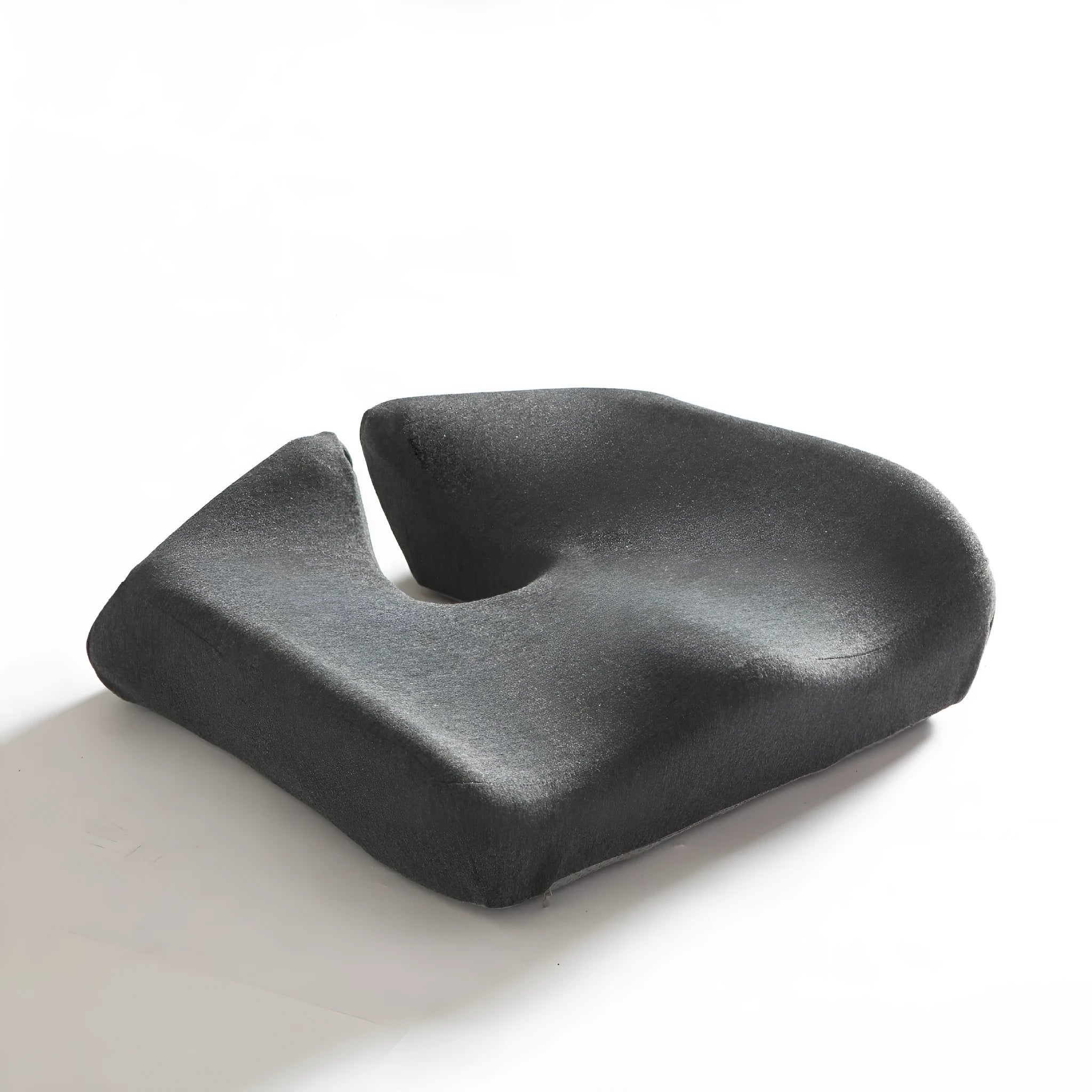 Memory foam office chair cushion measuring 36x40x11cm in polyester fabric with solid colour design