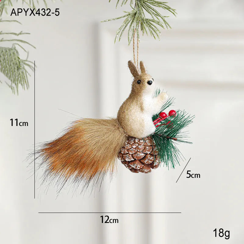 Lightweight foam squirrel pendant Christmas tree ornament in cartoon modern simple style