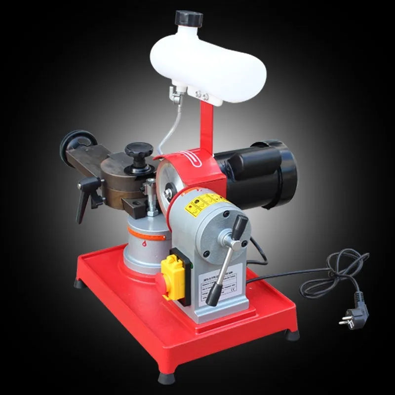 Manual woodworking sharpening machine for alloy circular saw blades on workbench