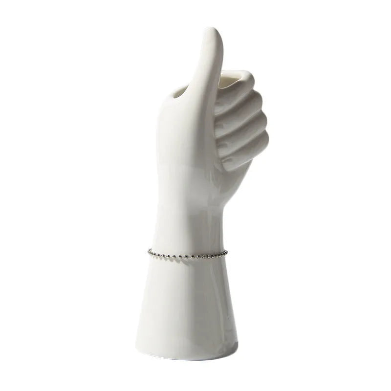 Ceramic human body vase porcelain figurine 19cm tall colour glaze girl style ornament