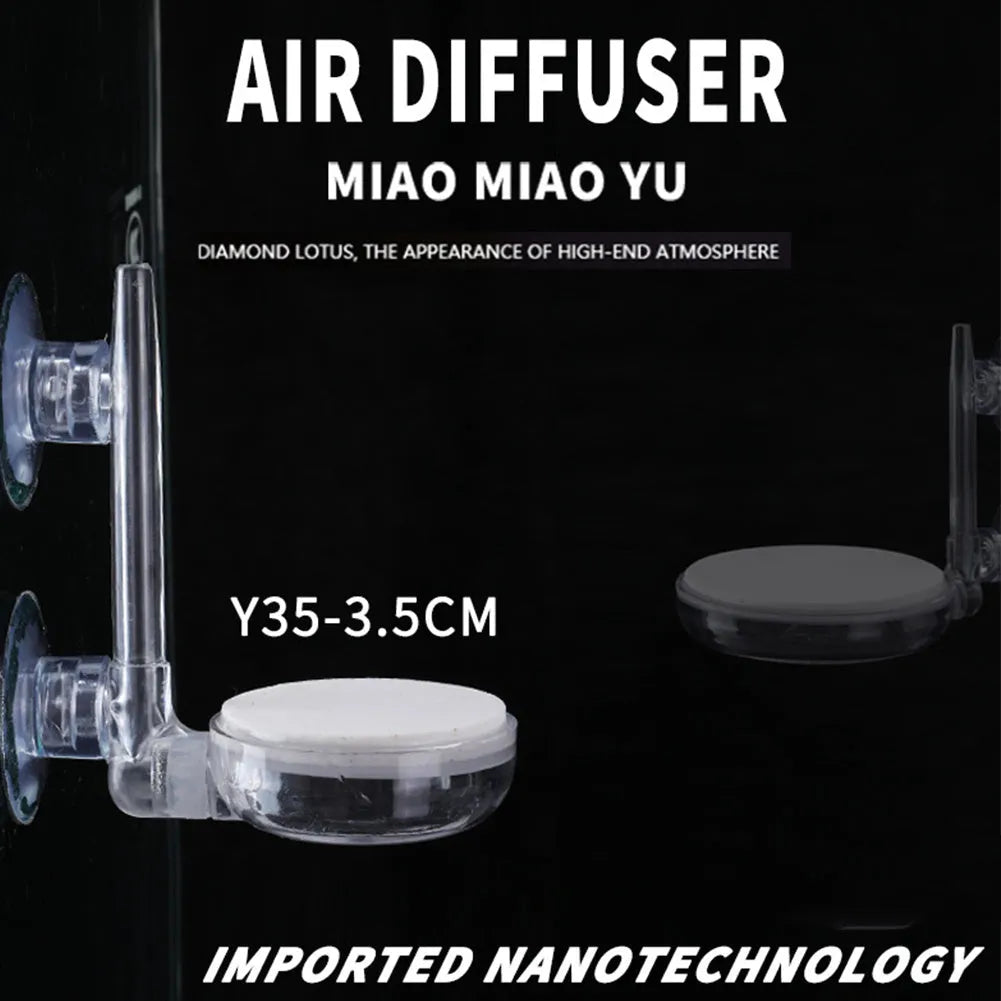 Aquarium air stone Y35/Y60 nano oxygenation refiner with dense fine bubbles, white and transparent, 3.5cm 6cm