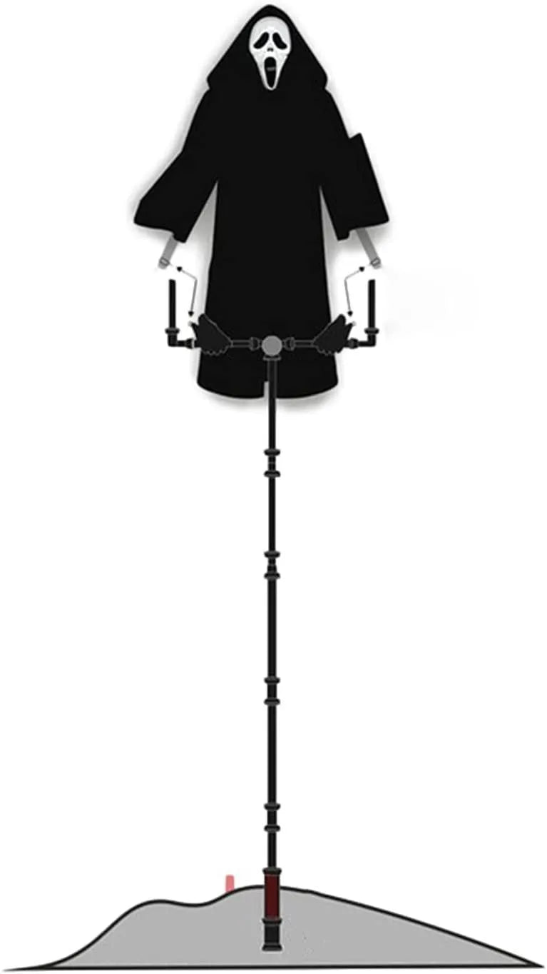Plastic skull screaming scarecrow Halloween decoration 70x40cm