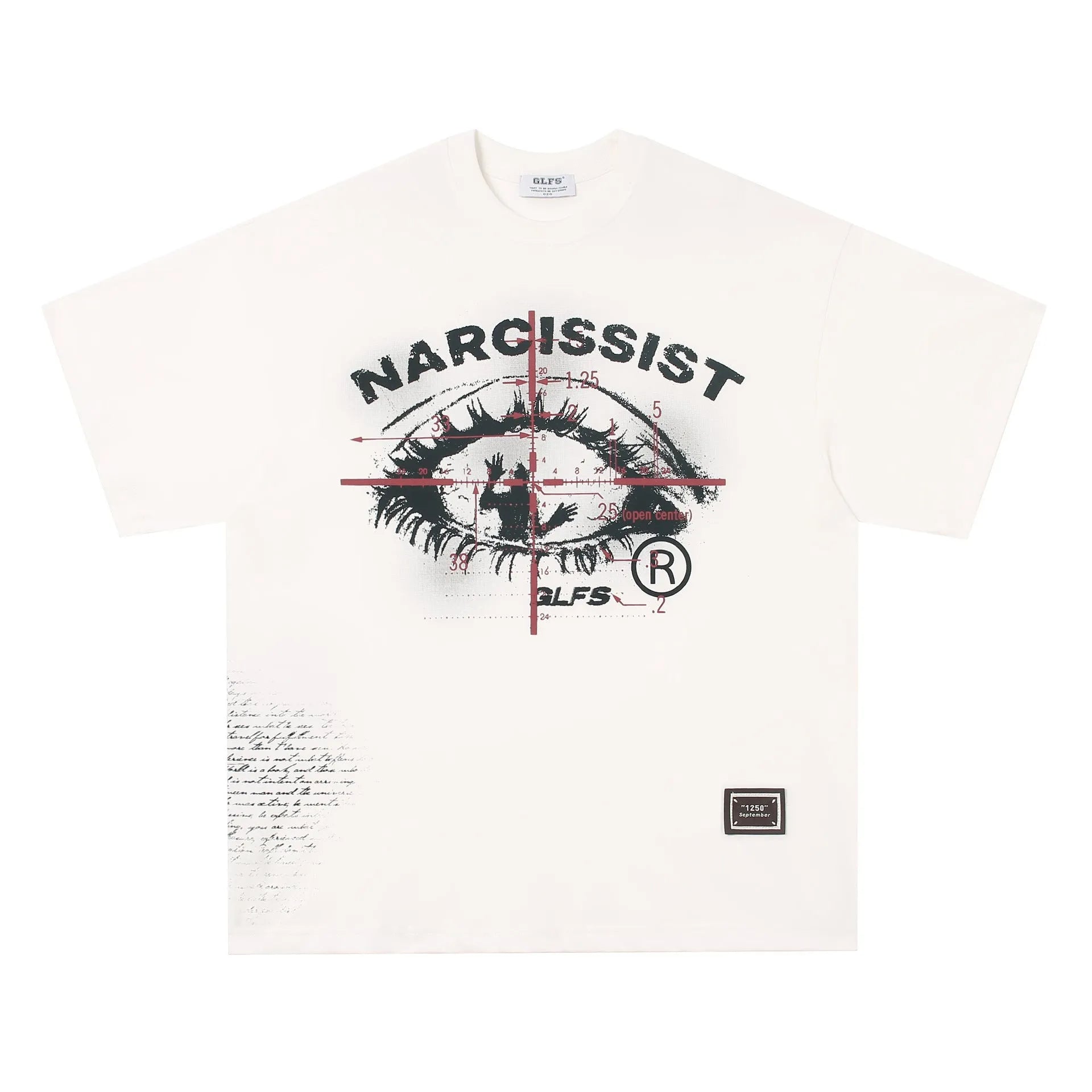 Pure cotton hip hop gothic style T-shirt with letter pattern in black and white colours