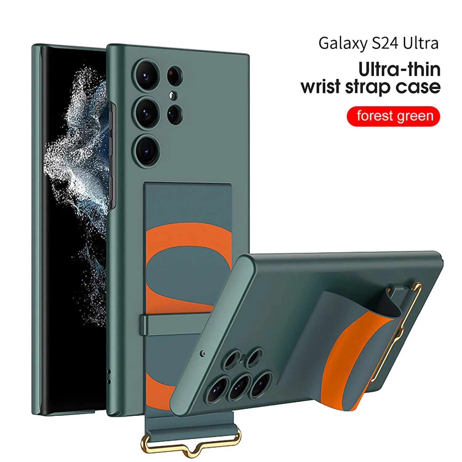 Ultra-thin PC phone case in carbon fiber pattern with bracket for Samsung Galaxy S23 Ultra
