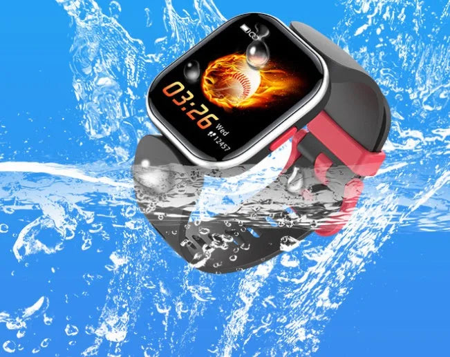 H39T blue children's smart watch with 1.4-inch touch screen and sporty TPU strap on wrist.