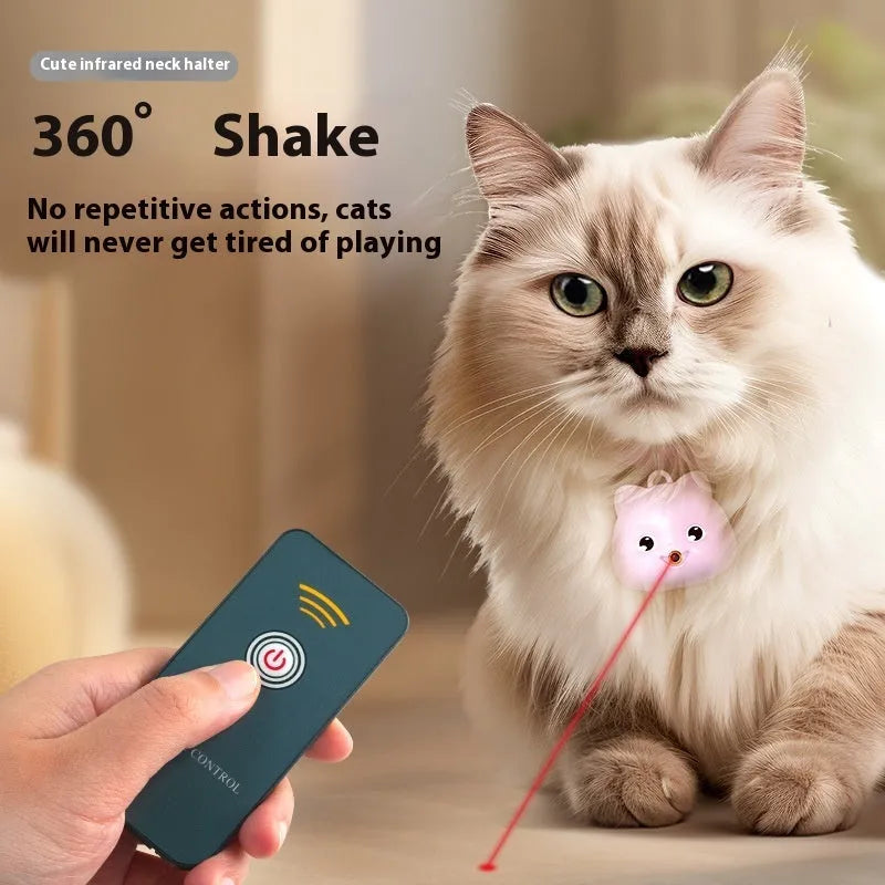 Rechargeable remote control cat halter collar with infrared sensor and adjustable strap