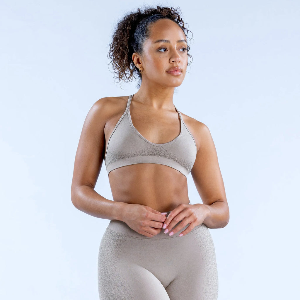 Women's quick-drying shockproof sports bra with chest pad in Black, vest style, Y-shaped strap, 3/4 cup