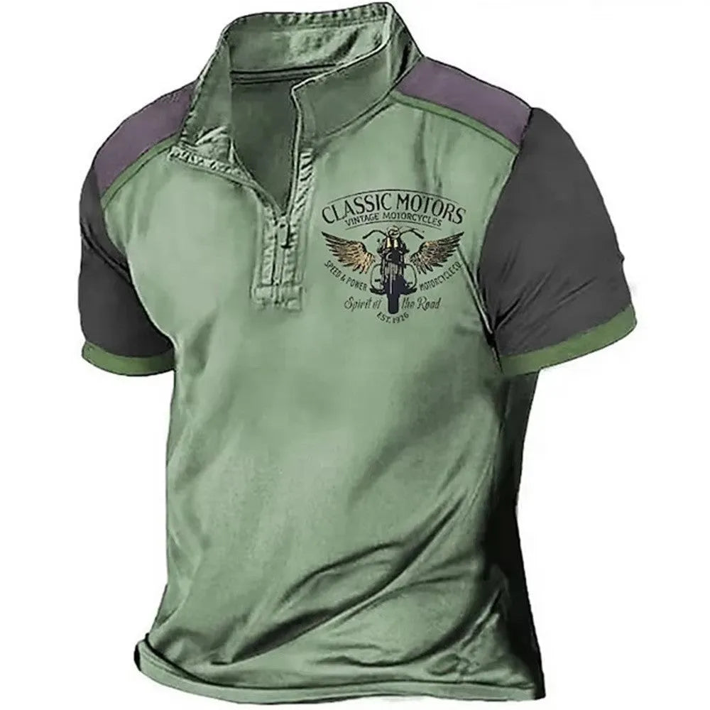 Loose fit 3D printed golf polo shirt in bird eye cloth, available in sizes S through 6XL.