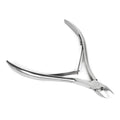 Silver stainless steel nail beauty pliers for manicure and pedicure grooming.