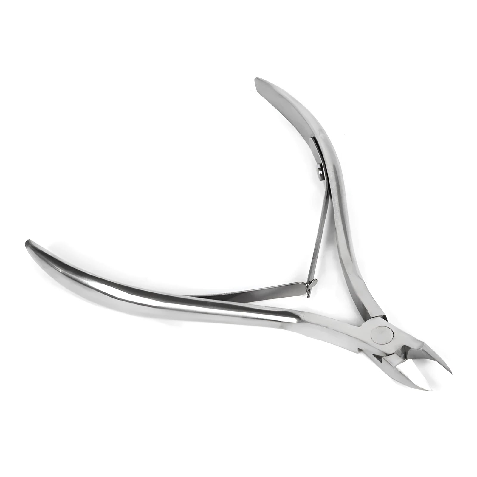 Silver stainless steel nail beauty pliers for manicure and pedicure grooming.