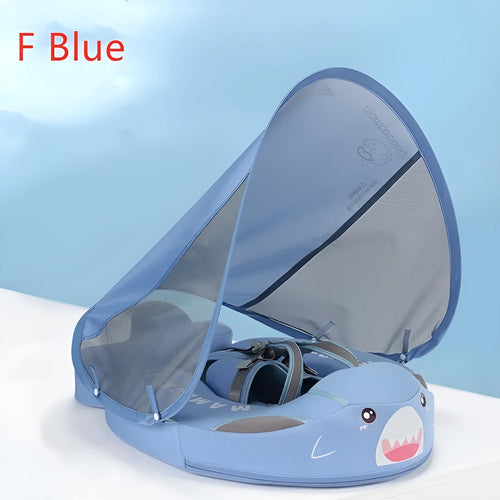 Baby swimming ring in blue with foam construction and 3D space layer fabric cover for children's wading use