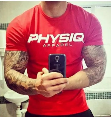 Summer men's cotton slim fit running T-shirt in solid colour black, front view