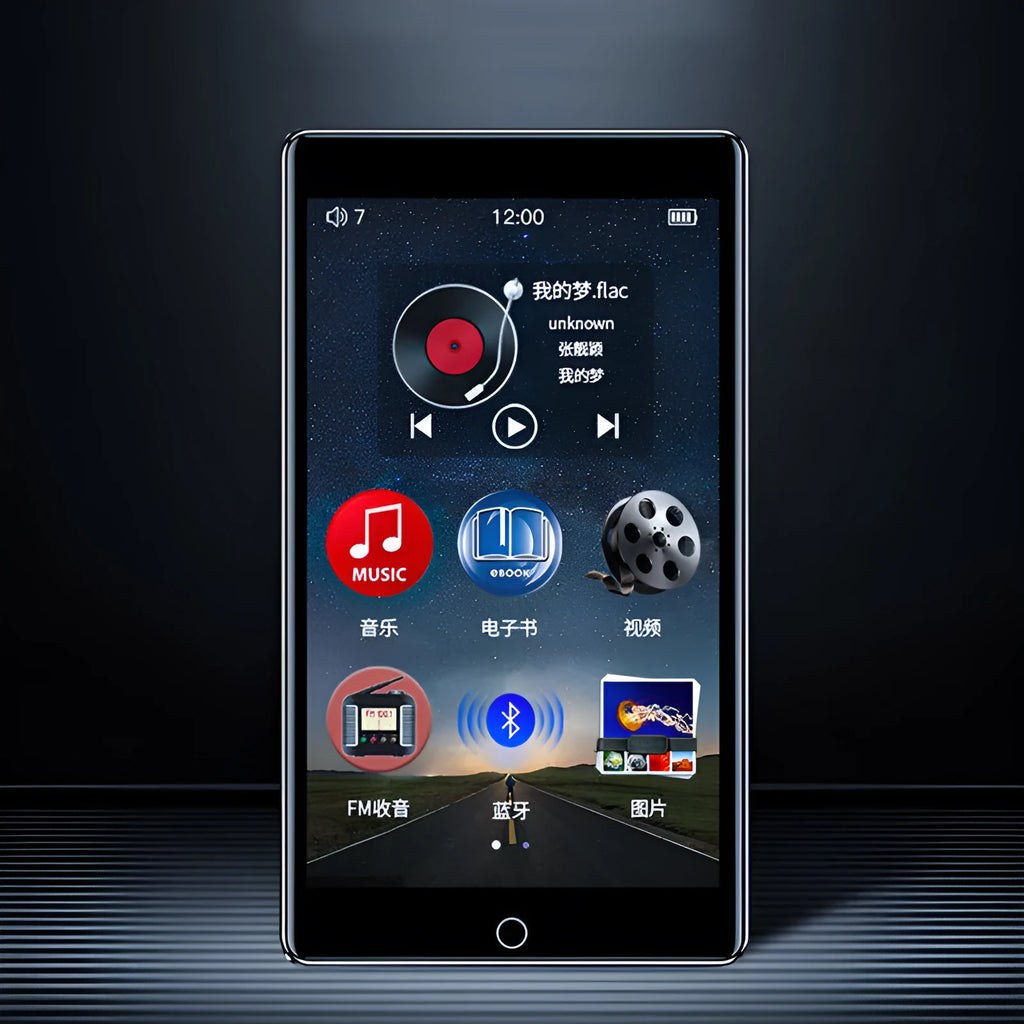 Black Ruizu H1 slim MP3 MP4 player with 4-inch touch screen display