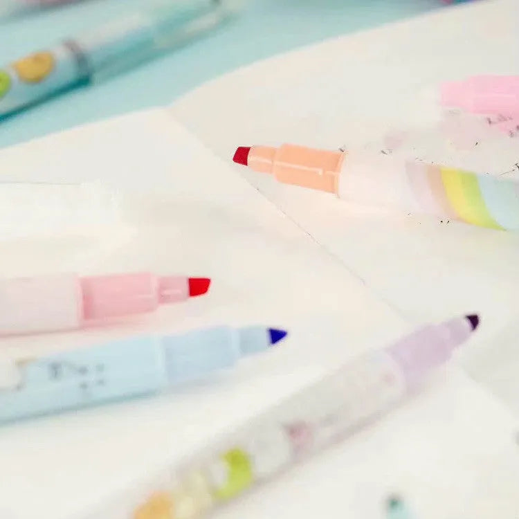 Erasable highlighter pen with 16cm plastic barrel in assorted colours, eight-set option