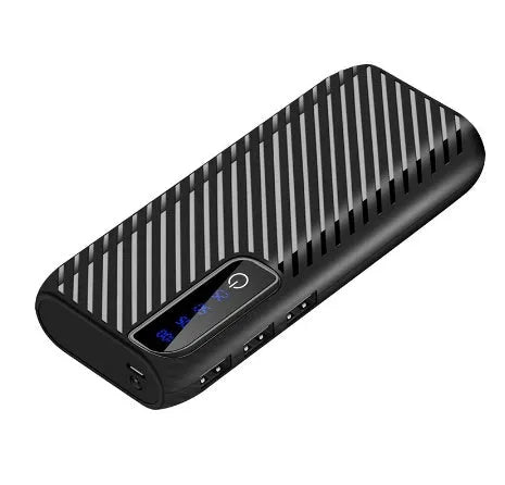 20000mAh portable power bank in black colour showing USB ports and compact rectangular design
