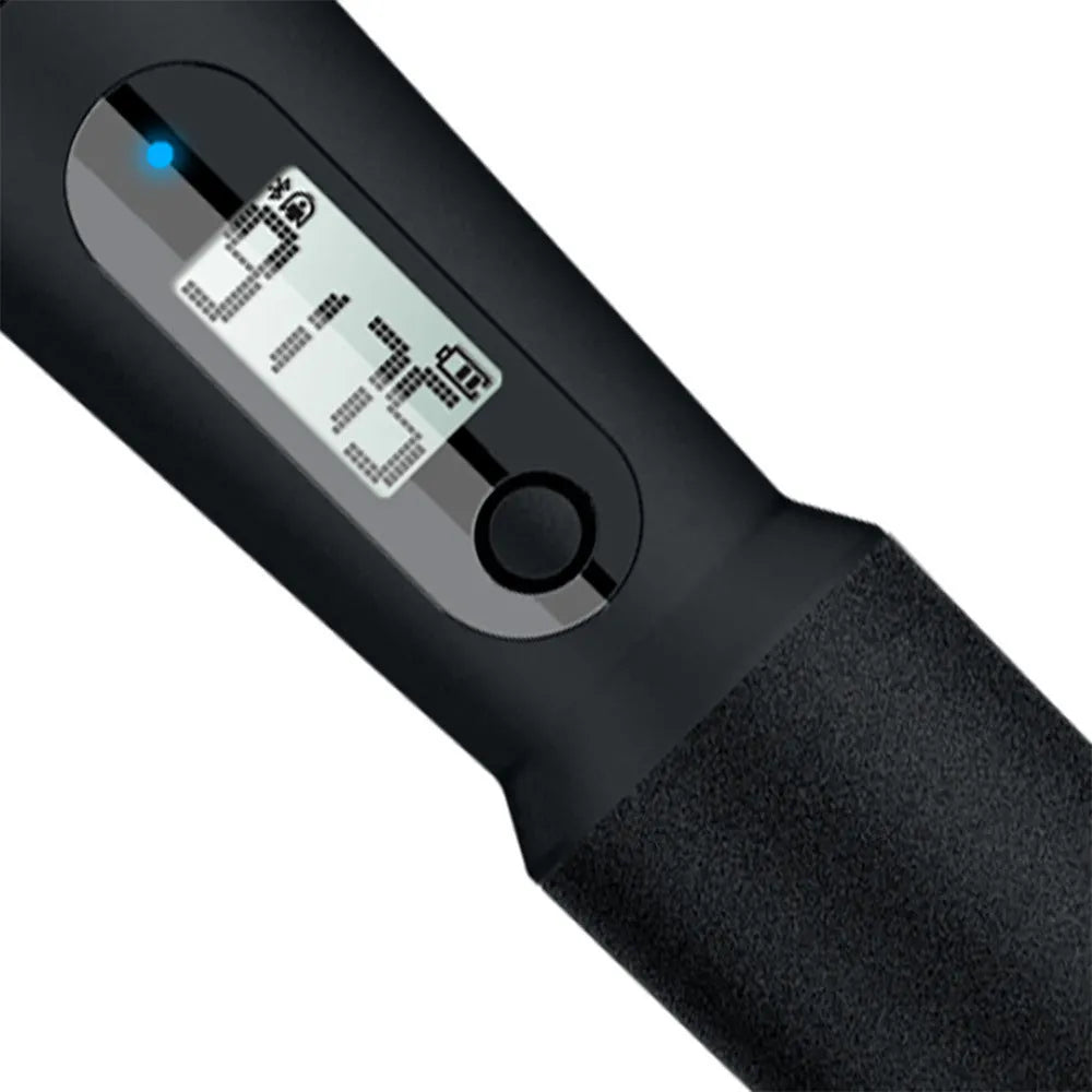 Smart Bluetooth counting skipping rope with LCD display, adjustable 3m PVC rope and black orange ABS stainless steel EVA handles.